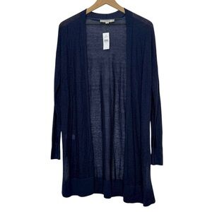 NWt Loft Longline Cardigan Sweater Lightweight Open Front Sheer Size Medium